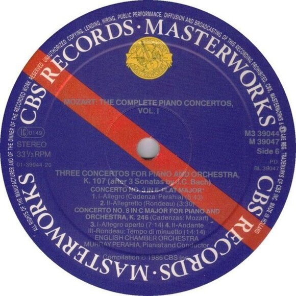 Vintage 1986 CBS Masterworks English Chamber Orchestra Mozart Vol. 1 Preowned - Picture 8 of 8